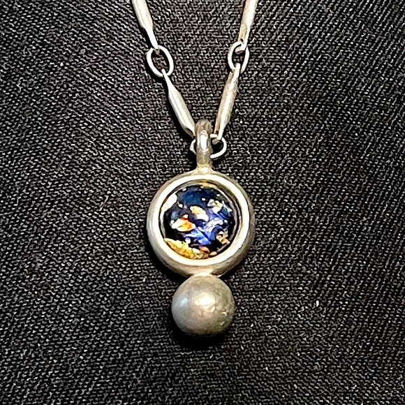 Dichroic Glass Pendant Necklace - Picture 1 of 4